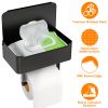 Toilet Paper Holder with Flushable Wipes Dispenser Wall Mountôainless Steel Matte Black Toilet Paper Holder with Shelf¯r Bathroom
