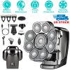 6 In 1 9D Electric Head Shaver for Men Cordless Rechargeable Wet Dry Razor with LED Display Travel Lock Stall Protection Cleaning Reminder