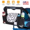Stroller Organizer Bag 6 Pockets Baby Trolley Bag with Cup Holder for Paper Tissue Diaper Phone Snacks Baby Cream