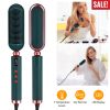 Electric Hair Straightener Brush Anti-scald Straightening Curler Hot Comb with 7 Temperature Levels LED Display