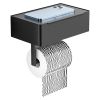 Toilet Paper Holder with Flushable Wipes Dispenser Wall Mountôainless Steel Matte Black Toilet Paper Holder with Shelf¯r Bathroom