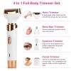 4 In 1 Women Electric Hair Shaver USB Rechargeable Hair Remover Cordless Eyebrow Nose Hair Trimmer Painless Hair Clipper Set for Bikini Leg Wet Dry Us