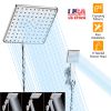 8In Rain Shower Head w/ 3.15In Hand-held Spray 4.92ft Hose Suction Bracket 3 Settings High Pressure Rain Shower Head Set