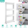 iMounTEK 3 Tiers Slim Storage Cart Mobile Rolling Shelf Unit Narrow Space Shelf for Kitchen Bathroom Pantry Laundry Garage Office