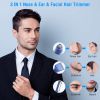 3 In 1 Nose Hair Eyebrow Beard Trimmer Electric Ear Hair Shaver Clipper Groomer Epilator for Men Battery Powered Facial Hair Trimmer w/ Dual Edge Dry