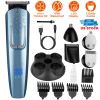 5-In-1 MenàBeard Trimmer Cordless Hair Clipper Electric Waterproof Shaver Grooming Kit w/ LED Display for Nose Ear Facial Hair