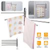 4-Arm Wall-Mounted Swivel Towel Rack Rail 304 Stainless Steel Swing Towel Hanger Holder 13in Swing Towel Bar