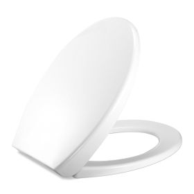 Oval Shaped Toilet Seat with Grip-Tight Seat Bumpers Heavy-Duty Quiet-Close Quick-Release Easy Cleaning White UK