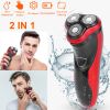 Electric Shaver Razor for Men IPX7 Waterproof Beard Trimmer 3D Rechargeable Painless Rotary Shaver with Pop up Trimmer 2 in 1 Electric Shaver