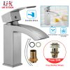 Bathroom Sink Faucet Waterfall Basin Faucet One Handle/Hole Cold/Hot Mixer Tap Chrome Finish Basin Sink Tap