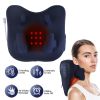 Cordless Neck Shoulder Massager With Soothing Heating 3 Intensity Levels 2 Heating Levels Electric 4D Shiatsu Deep Kneading Pillow For Back Traps Gift