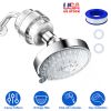 Shower Head with Filter 20 Stage High-Pressure Round Shower Head 4.33in Powerful Rain Shower Head with 5 Modes 360otatable for Remove Chlorine and