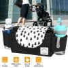 Stroller Organizer Bag 6 Pockets Baby Trolley Bag with Cup Holder for Paper Tissue Diaper Phone Snacks Baby Cream
