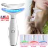Anti Wrinkles Face Neck Massager Double Chin Reducer Face Neck Beauty Device Skin Care Tools with 3 Modes LED Vibration Heat EMS¯r Skin Care Tighten