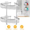 3 Tier Corner Shower Caddy Shelf Stainless Steel Wall Mount Shampoo Organizer Basket Rustproof Adhesive Toiletries Rack For Bathroom Kitchen Dorm