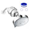 Shower Head with Filter 20 Stage High-Pressure Round Shower Head 4.33in Powerful Rain Shower Head with 5 Modes 360otatable for Remove Chlorine and