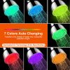 LEDèower Head 7-Color Changing Rainfall Showerhead Powerful High Pressure RGB Colorful Shower Head with Auto Changing Water Glow Light