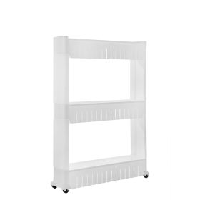 iMounTEK 3 Tiers Slim Storage Cart Mobile Rolling Shelf Unit Narrow Space Shelf for Kitchen Bathroom Pantry Laundry Garage Office