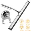 10.24in Shower Squeegee Cleaner All-Purpose Stainless Steel Glass Car Window Wiper w/ Suction Cup Hook¯r Shower Doors Bathroom Mirror