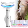 Anti Wrinkles Face Neck Massager Double Chin Reducer Face Neck Beauty Device Skin Care Tools with 3 Modes LED Vibration Heat EMS¯r Skin Care Tighten