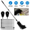 10.5FT Gutter Cleaning Brush With Telescoping Handle Rain Gutter Cleaner Extendable Gutter Cleaning Tool From The Ground with 2 Angled Brushes Anti-sl
