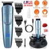 5-In-1 MenàBeard Trimmer Cordless Hair Clipper Electric Waterproof Shaver Grooming Kit w/ LED Display for Nose Ear Facial Hair