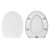 Oval Shaped Toilet Seat with Grip-Tight Seat Bumpers Heavy-Duty Quiet-Close Quick-Release Easy Cleaning White UK
