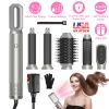 6 In 1 Hot Air Styler Volumizer Straightener Curler Dryer Automatic Wrap Styler Hair Dryer Brush Set with 3 Temp Settings ALCI Plug Glove Cable Zip Ti