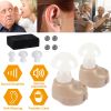 2Packs Hearing Amplifier In-Ear Hearing Aids FDA Approved Personal Sound Amplifier For Adults Senior Amplifier Volume Adjustable Carry Case For Meetin