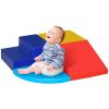 Qaba 4-Piece Soft Foam Play Set for Toddlers, Climber Playtime Corner, Climbing & Sliding Toys, Multicolor