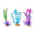 Aqua Culture Aquarium Plant Value Pack 4 Inch Small Silicone Plants 3 Count Artificial Aquarium Decor