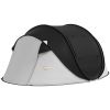 Pop Up Tent with Porch and Carry Bag, 3000mm Waterproof, for 2-3 People Camping Hiking, Black