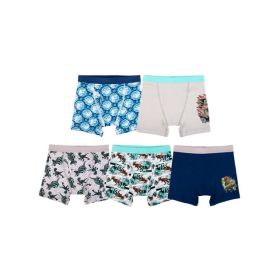 Jurassic World Boys Cotton Boxer Brief Character Underwear 5-Pack Size 4-8