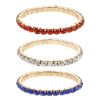 Way To Celebrate Americana Goldtone and Rhinestone Bracelet Trio – 3 Pieces