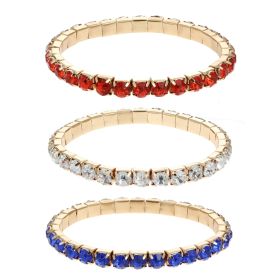 Way To Celebrate Americana Goldtone and Rhinestone Bracelet Trio – 3 Pieces