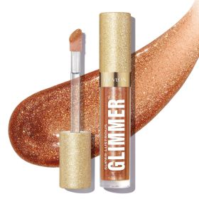 High-Shine Lip Gloss – Bronze Spark Shade, 0.13 fl oz, Non-Sticky with Plant-Based Glitter and Hydrating Complex