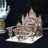 Electric Marble Run Mechanical Building Model Kit 3D Wooden Puzzle  track with lights Brain Teaser Puzzle DIY handmade Christmas Gift