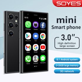 Mini Phone - 3.0 inch High-definition Touchscreen Mini Smart Phone to Unlock Android,  Compact Phone with Quad-core Dual SLM facial Recognition