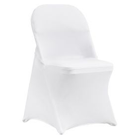 100PCS White Stretch Spandex Folding Chair Covers for Wedding Party Dining