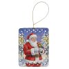 Eastern Rosella with Santa Claus Porcelain Ornament Christmas Tree Hanging Decorations for Home Christmas Holiday, Rectangle, Gift, Multicolor