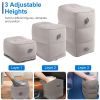 Inflatable Foot Rest Pillow for Travel - Leg Care Cushion to Relieve Swelling & Improve Blood Circulation , 3 Adjustable Heights, Double Cap Valves