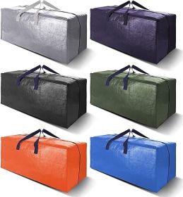 Heavy Duty Extra Large Moving Bags W/Backpack Straps - Strong Handles & Zippers, Storage Totes For Space Saving, Fold Flat