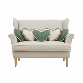 SOGA 6PC 42x32cm Heart-Shaped Plush and Woven Pillow Cover Set â€“ Decorative Cushions for Home, Sofa, and Bedroom