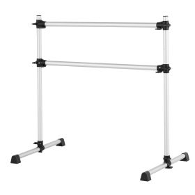 VEVOR Ballet Barre, 4 Ft Aluminum Double Barre Bar for Home, Freestanding Portable Ballet Stretching Dance Bars