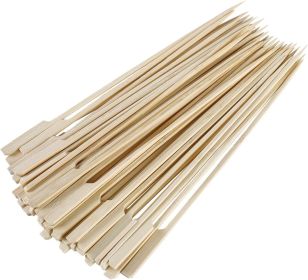 Bamboo Paddle Skewers 10" 100pc/Bag, Kabob Skewers, BBQ Skewers for Outdoor Grilling GM1074