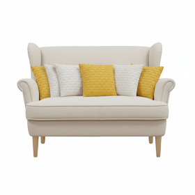 SOGA 6PC 45cm Scalloped Wave Pillowcase Set â€“ Pure White and Sunshine Yellow Decorative Cushion Covers