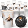 100 Pack 12 oz Double Wall Disposable Paper Coffee Cups with Lids, Insulated To Go Coffee Cup, Hot Drinking Cups for Daily use