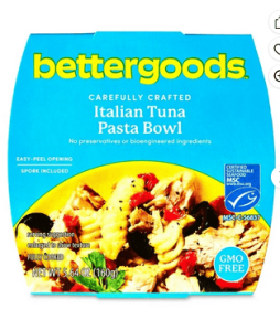 Bettergoods Italian Tuna Pasta Bowl MSC Certified 5.64 Oz Ready-To-Eat Meal