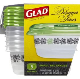 Glad Designer Series Containers & Lids Small Rectangle - 5 CT