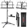5 Core Music Stand Adjustable Desktop Book Stands Portable Sheet Holder All Metal Foldable Bookstand - MUS FLD BLK